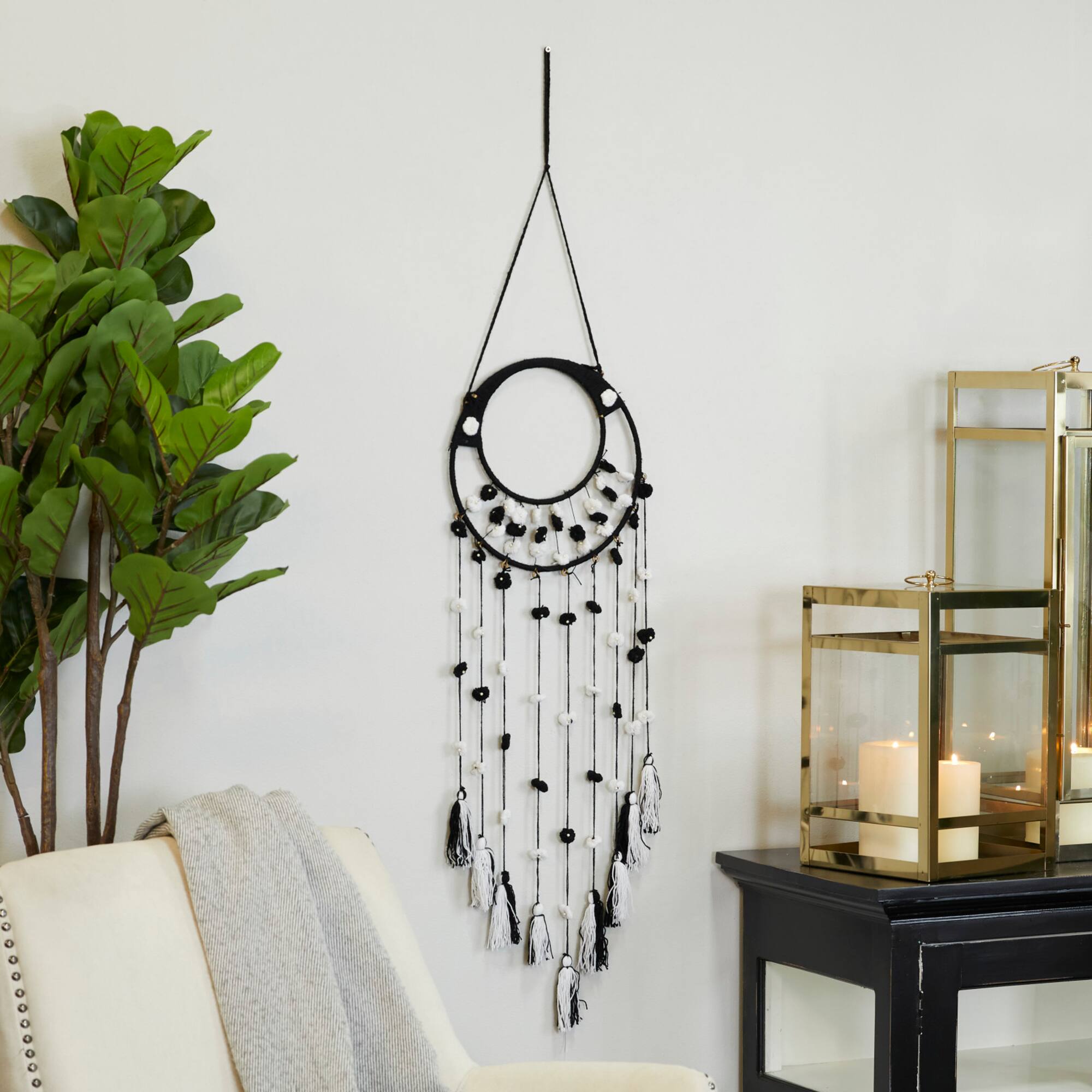 Black Metal Bohemian Wall Decor, 55" x 12"